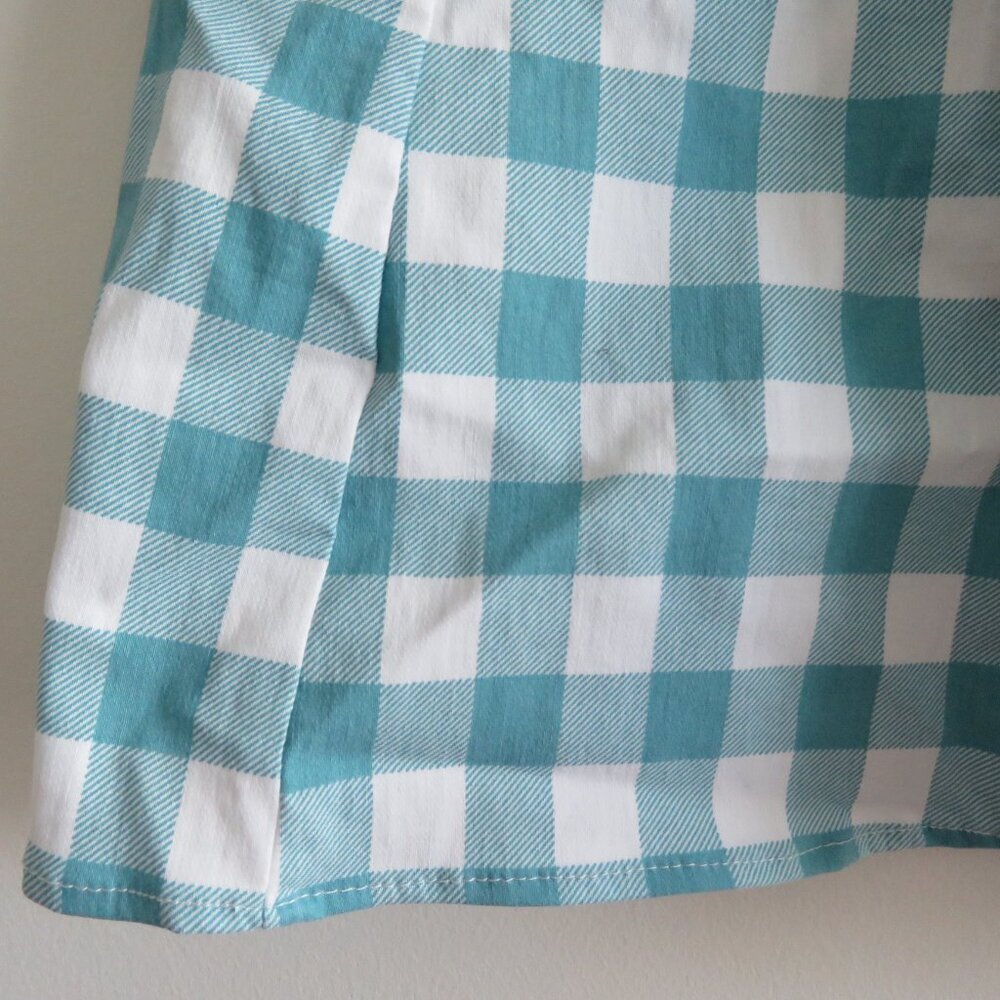 TORRID Fit And Flare Button Up Strapless Crop Top Jones Gingham Cloud Dancer NWT - Picture 7 of 15